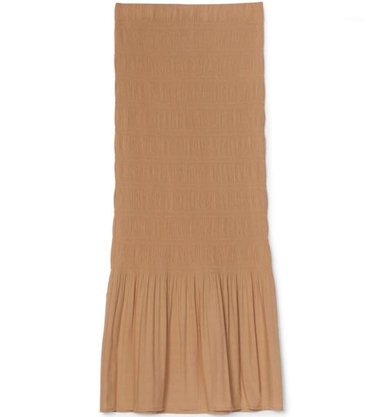 

women skirt threaded pleated casual skirt 2020 autumn new tricolor casual with screw shaped pleat midi1, Black
