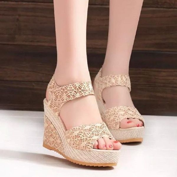 

ms. sandals 2020 summer new korean fashion wedge with fish mouth sandals flat thick waterproof platform open-toed, Black