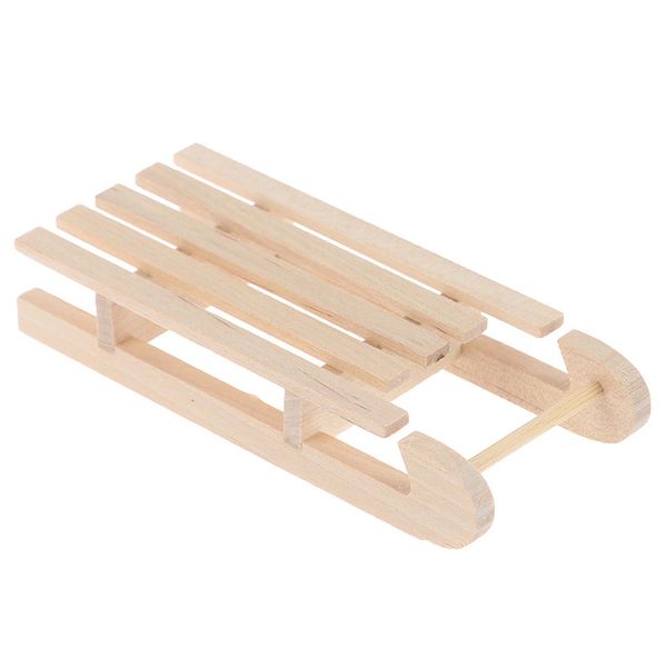 

gift new 1/12 sleigh mini wooden box model diy christmas landscape doll house accessory high quality