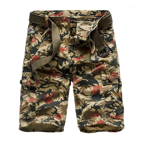 

camouflage shorts pure cotton summer loose-fit casual outdoor travel men workwear fashion men's shorts-401, White;black