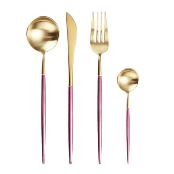 

dinnerware cutlery set tableware set gold cutlery stainless steel spoon fork spoon tableware kitchen spoon and fork set h jllitk