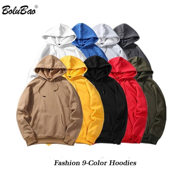 

bolubao fashion brand hoodies men autumn male casual solid color hoodies sweatshirt male hip hop streetwear hoodie mens 201103, Black