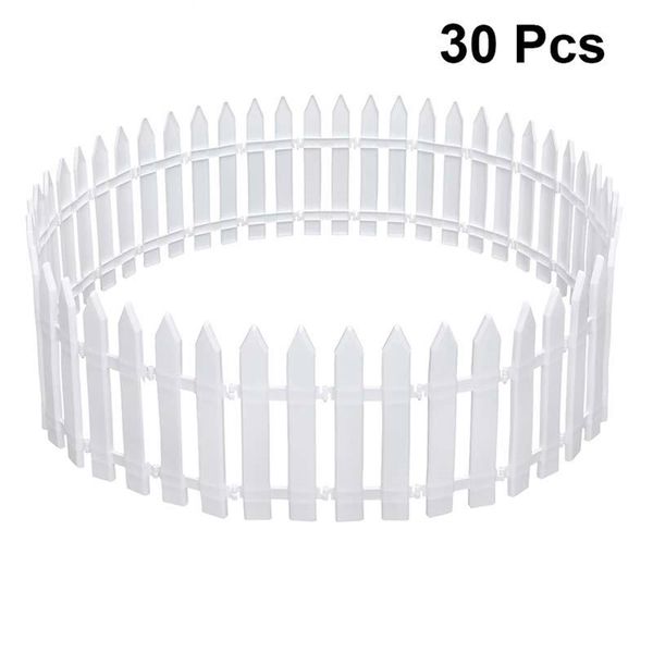 30 pcs mini removível cerca de plástico árvore decoração decoração cerca cena de natal decoração árvore de Natal branco 201201