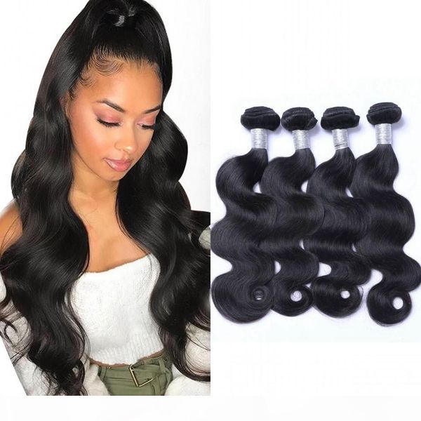 

malaysian virgin hair body wave 4 bundles human hair weave natural black hair extensions for women