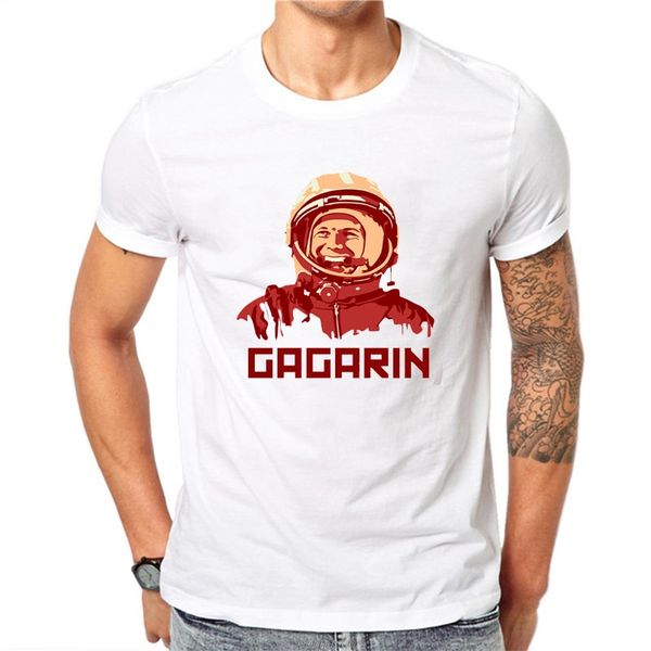 

sport hipster yuri gagarin cccp russian ussr soviet union man moscow russia printed t shirt men white short sleeve casual tshirt