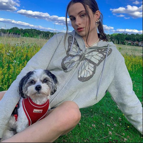 

fashion women coat 2021 butterfly print long sleeve coats ladies coat female streetwear elegant pocket jacket chic coats, Black;brown