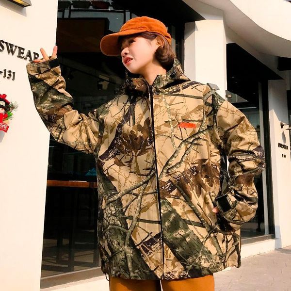 

camouflage jackets korean style hooded outweaer beautiful lady letters printed drawstring waist frock jackest outcoats wq9721, Black;brown