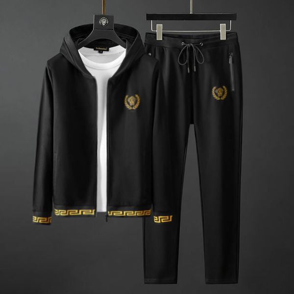 

2020 designer sportswear men fashion zipper sportswear men casual printed shirt suit and pants hooded, Gray