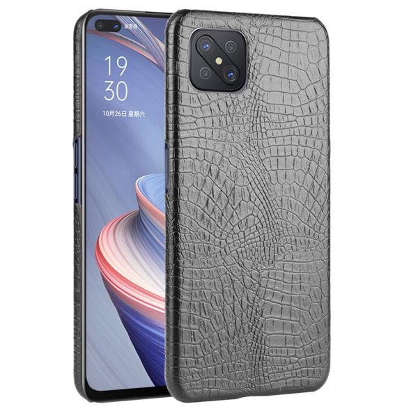 

for oppo reno4 z 5ga92s shockproof crocodile texture pc pu case
