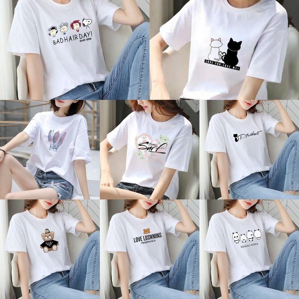

fj1ha new korean coat loose and versatile coat for students wk korean t-shirt new loose and versatile women's t-shirt for students wo, White