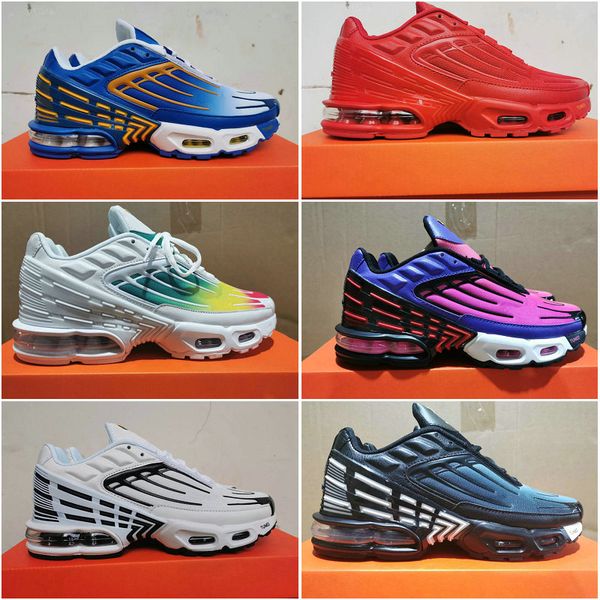 

new color mens plus tn iii 3 running shoes tuned all red white rainbow orange purple tns man trainers sports sneakers des chaussures