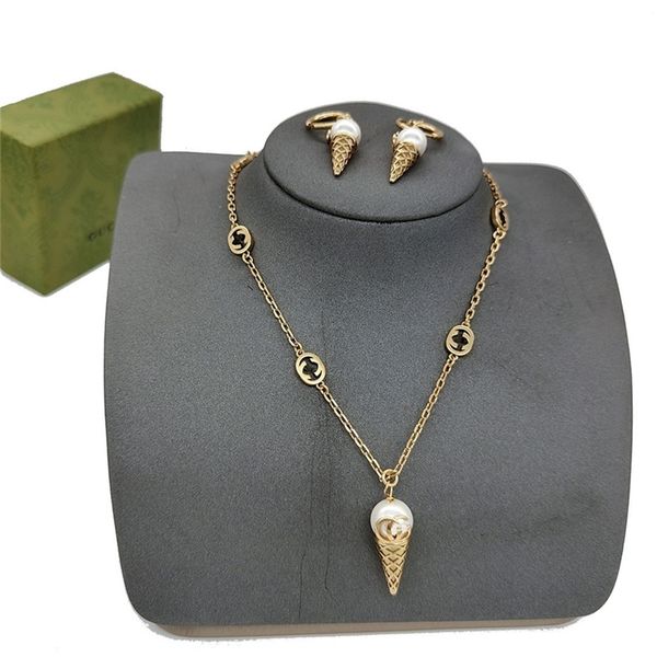

88% off wholesale store 2022 necklace earring set current season ice cream necklace earrings women earrings, Black