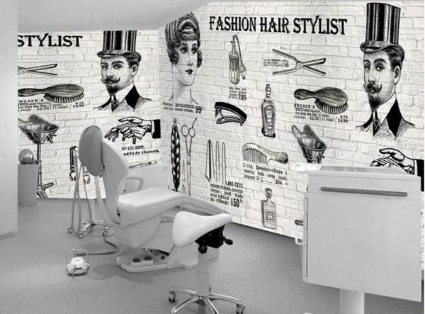 

wallpapers 3d wallpaper custom po mural europe and america nostalgic brick wall barber shop beauty room for walls 3 d1