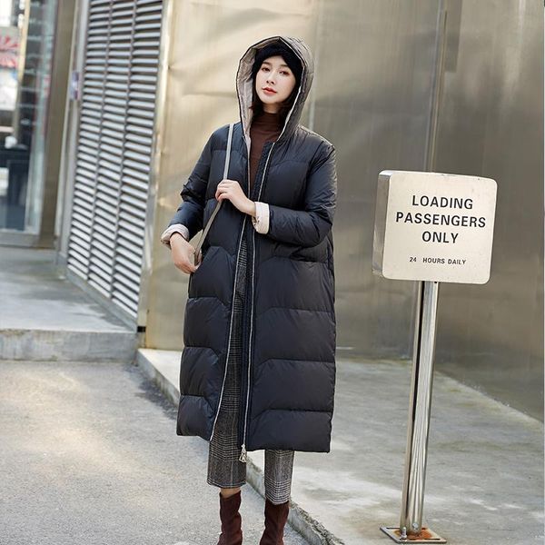

women's down & parkas winter 20% white duck women hooded coat oversized puffer jacket warm parka 1010-1 yy1502, Black
