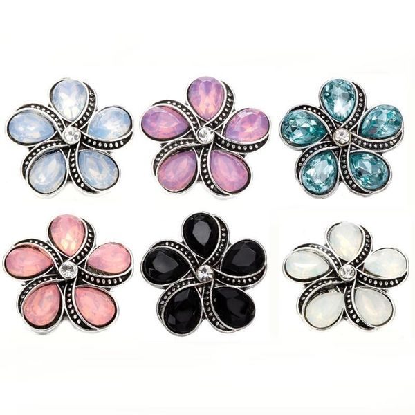 

5pcs/lot New 18mm Metal Snap Buttons Jewelry Rhinestone Sunflowers Snap Button Jewelry Fit 18mm Button Necklace