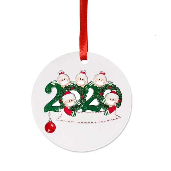 

2020 decorations christmas ornament tree quarantine pvc 8 styles personalized survived ornament with face masks hand sanitize