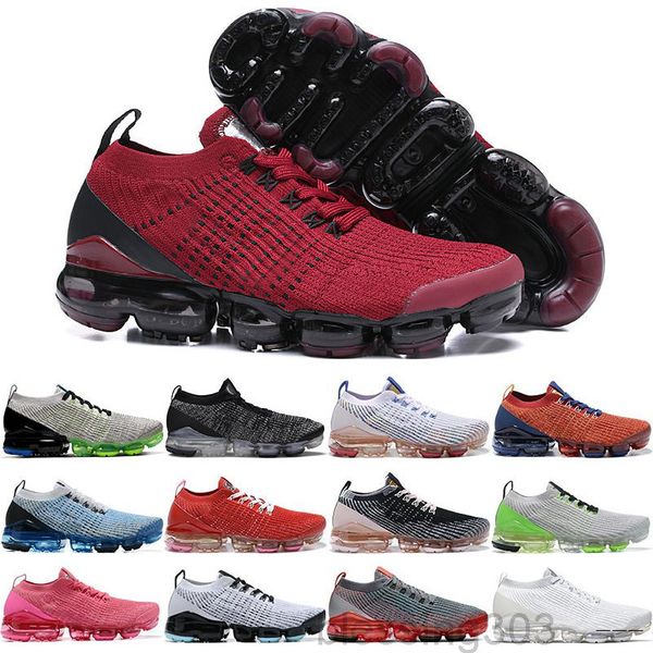 

new knit 3.0 men women fly cushion sneakers south beach triple white black pink snakeskin barely rose gold noble red trainers tag hkrr