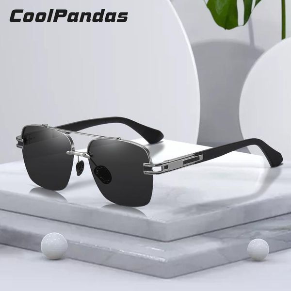 

sunglasses coolpandas polarized men steampunk vintage fashion designer square sun glasses uv400 gafas de sol, White;black