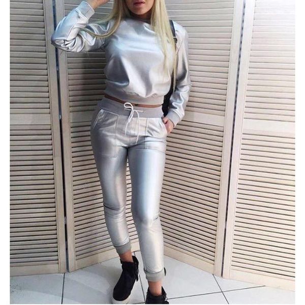 

women's tracksuits casual women 2 pieces set tracksuit long sleeves and pants female suit streetwear sj191e1, Gray