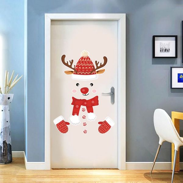 

refrigerator wall sticker merry santa christmas claus festival decoration living room home window glass door stickers