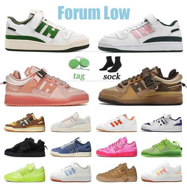 

adds forum low x bad bunny running shoes woman designer men pink easter egg dipped solar pink yellow fluoresce og bright blue true orange tr