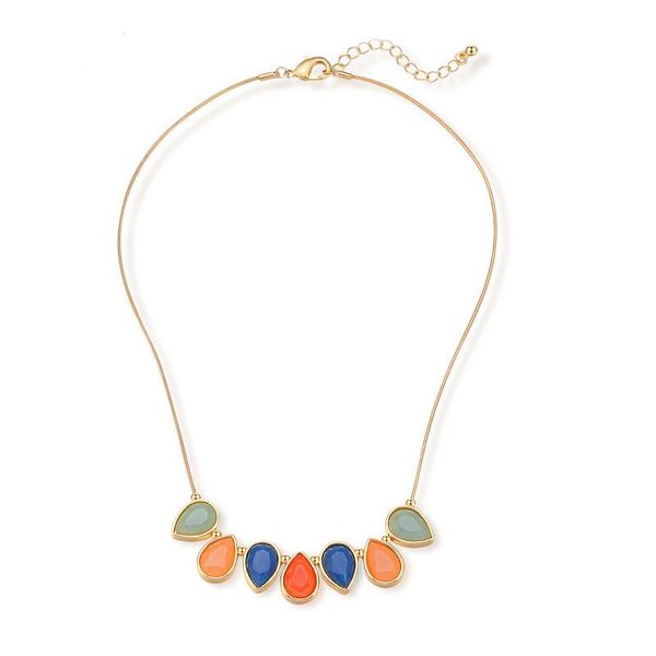

2020 fashion vintage multicolor necklace jewelry drop-shaped acrylic necklaces&pendants chokers short necklaces for women gift, Silver