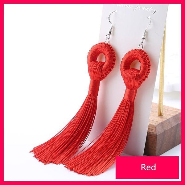 

4pcs bohemia circle tassels earrings hanging ring tassel trim pendant diy craft jewelry earrings decor materials fringe trim h jllzbt
