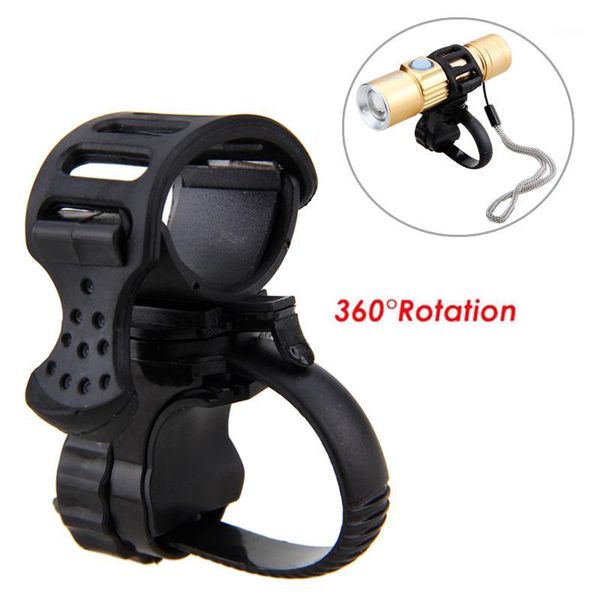 

bike lights 360 degree swivel bicycle cycle torch mount led head front light holder clip rubber for diameter 20-45mm1