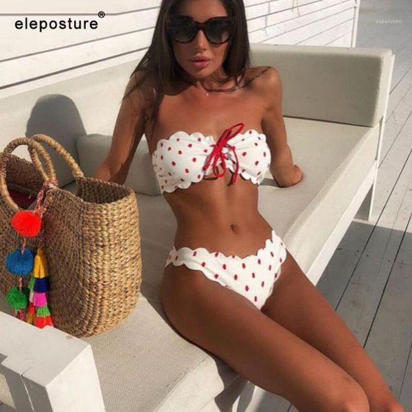 

polka dot bikini women 2019 two piece swimsuit push up swimwear floral side bathing suit brazilian beach wear swimming suit1, White;black