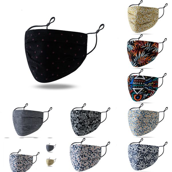 

dhl shipping thin print floral cotton washable reusable protection mouth cover anti dust masks fashion flowers dustproof od1gj, Black