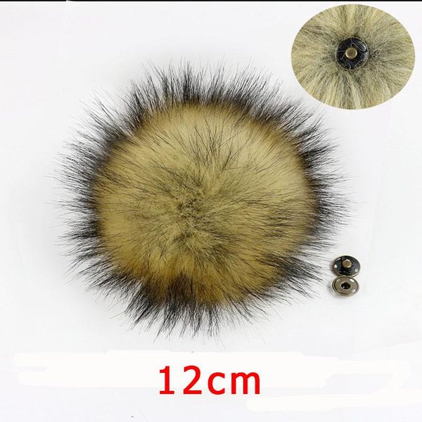 

10 12 15cm false raccoon hairball pom pom diy artificial ball factory wholesale knitting hats accessories pompom with buckle sqcmrc pingtoy, Black;white