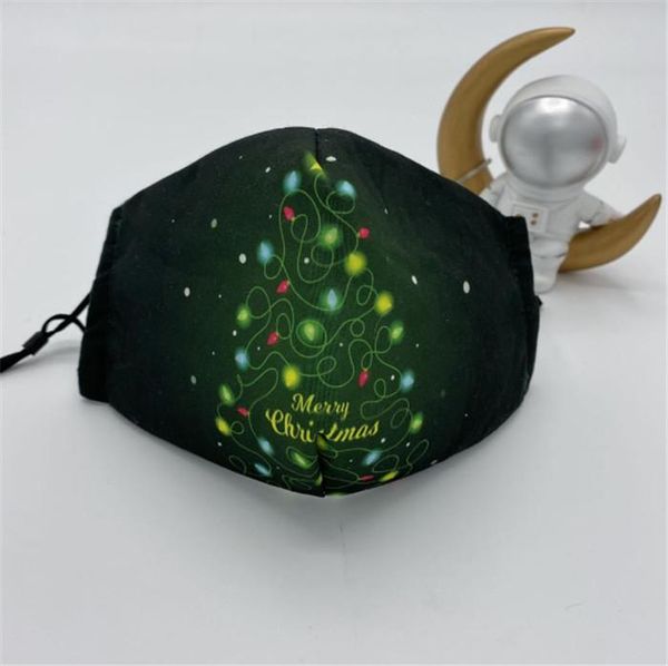 

2020 merry christmas face masks deer printed xmas face masks anti dust snowflake christmas mouth cover washable reusable cotton face masks
