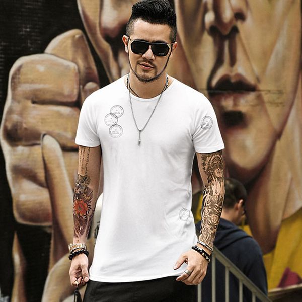 

2021 the new new british summer style 100% of cotton with short casual men slim fit long sleeves t-shirt t4338 clothes l8un, White;black