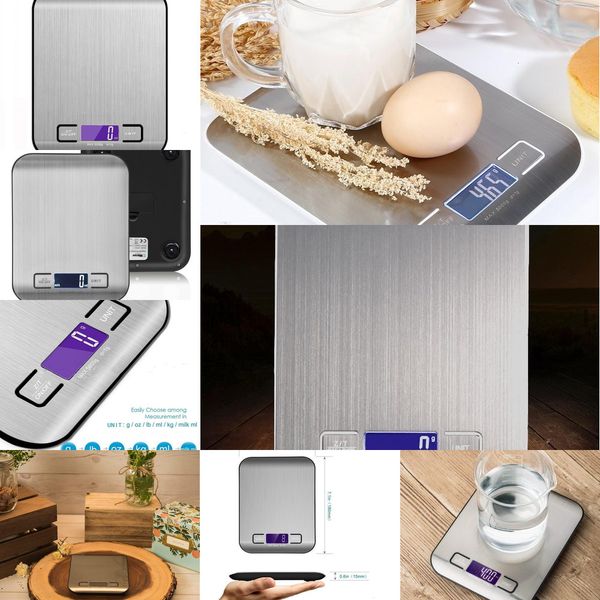 

5000g/1g led electronic digital kitchen scales multifunction food stainless steel lcd precision jewelry scale weight 2 nu8hg