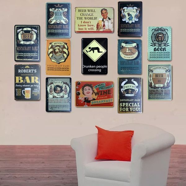 

2021 classic beer style vintage tin sign metal painting bar pub club home wall decor retro metal wall art sticket poster size 20x30cm
