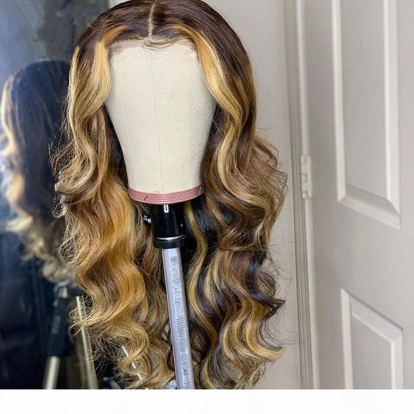 

body wave full lace human hair wigs omber color human hair lace front wigs pre-plucked lace wig, Black;brown