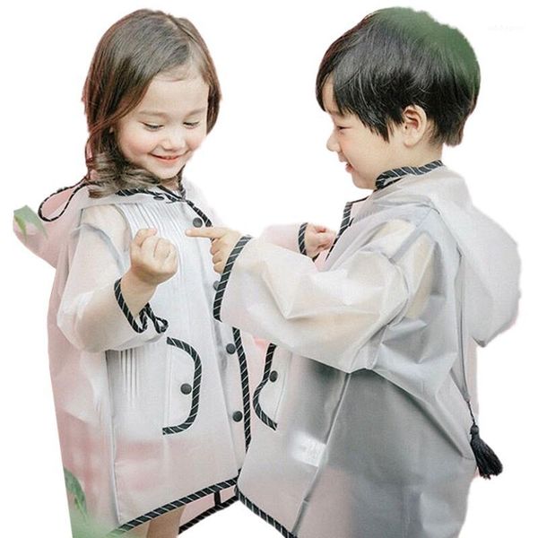 

pvc transparent waterproof kids raincoat children rain coat rainwear rainsuit student raincoat school walk travel gift1