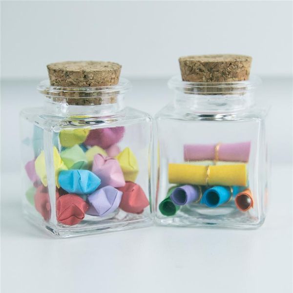 

mini square glass bottle with corks ser clear square empty glass bottles 50ml gift honey food grade seal jars vi jllfgd
