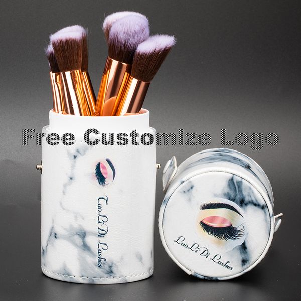 

10pcs/set marble makeup brushes blush powder eyebrow eyeliner highlight concealer contour foundation with bag ing