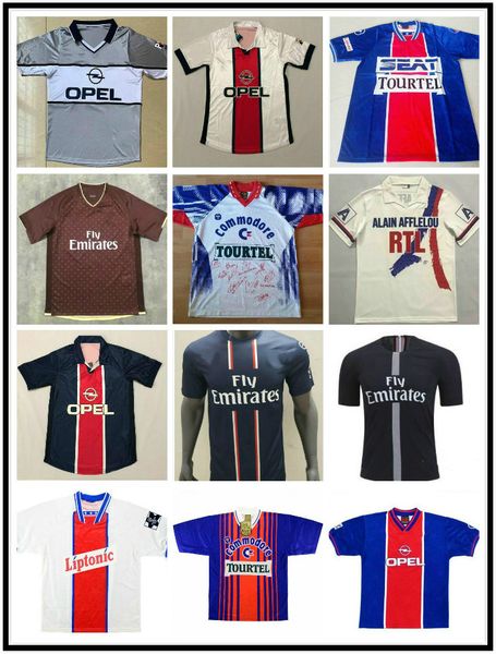

1995 1996 okocha weah ginola worns simone retro soccer jersey djorkaeff loko rai 95 96 anelka home away vintage classic old football shirt, Black;yellow