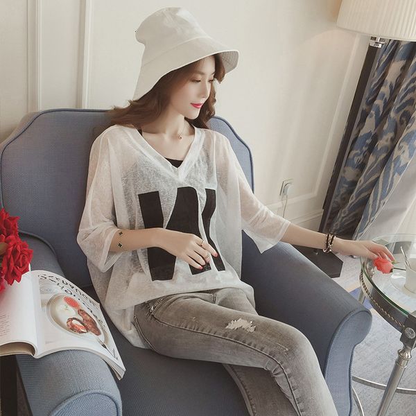

new female mode with garnish on v t-shirt letter + black sling set ladies two-piece casual joints plus size women streetwear 4xl vr9g, White