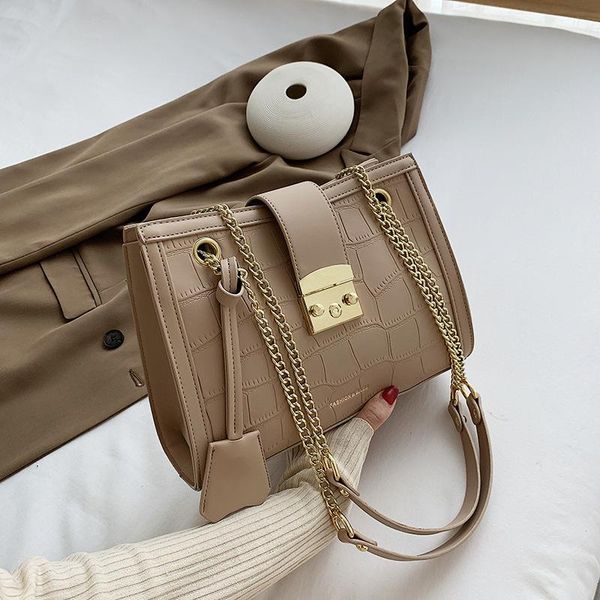 

cross body 2021 fashion brand shoulder bags for women leather crossbody ladies chains travel messenger and purse
