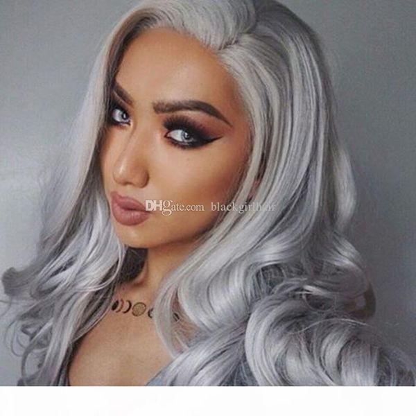 

wave full lace human hair wig with baby hair 150% density gray pre plucked full lace wig pre plucked remy, Black;brown