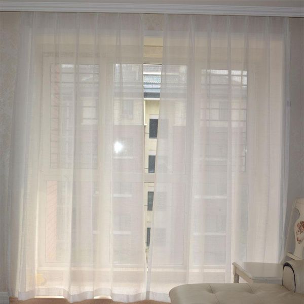 

curtain & drapes white voile tulle window princess curtains sheers for livingroom drape transparent process beige custom size