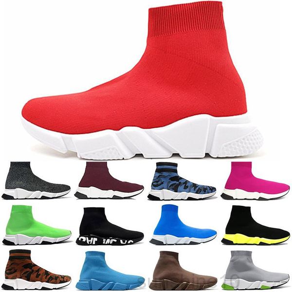 

with box paris sock shoes speed trainer casual shoe men trainer classic sneakers sock race runners black shoes women sock sneakers te-2