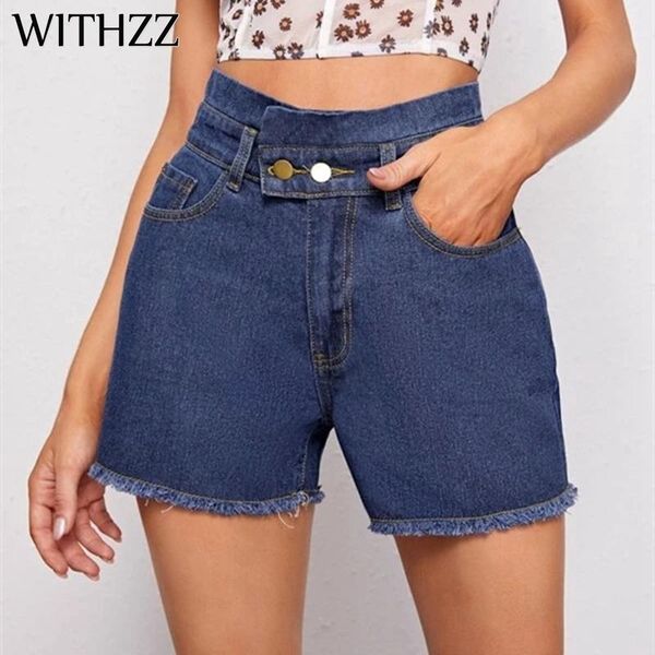 

withzz spring summer women's jeans straight female denim shorts, Blue