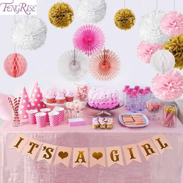 

fengrise happy birthday decoration kids gender reveal party supplies girl baby shower