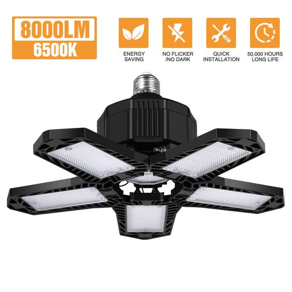 

garage light deformable foldable ceiling lamp for indoor outdoor 80w