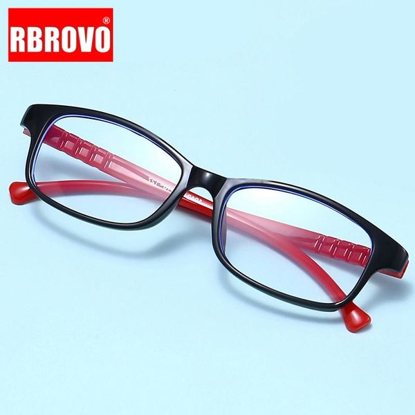 

fashion sunglasses frames rbrovo square glasses frame child samll eyewear girls/boys clear lens eyeglasses children retro anti-blue, Black