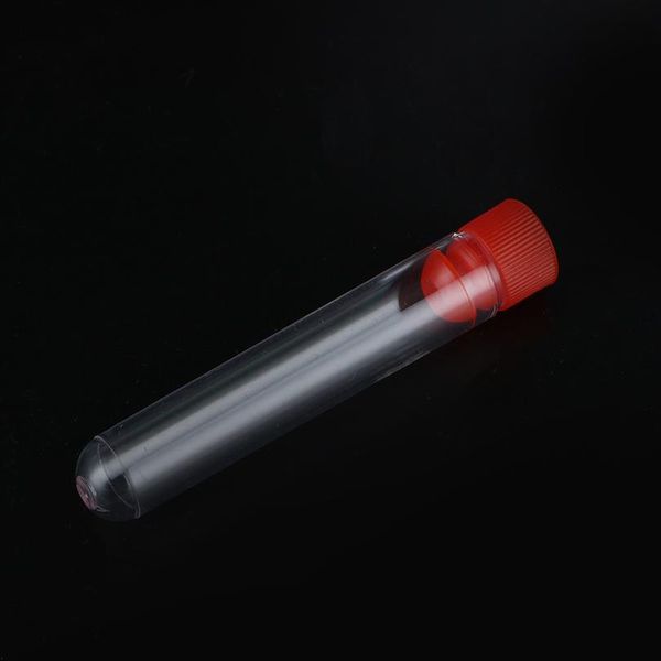 

hard plastic test tube with plug cap 12x60mm transparent round bottom vial container laboratory experiment suppli qyltbq